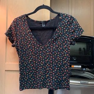 Black floral top